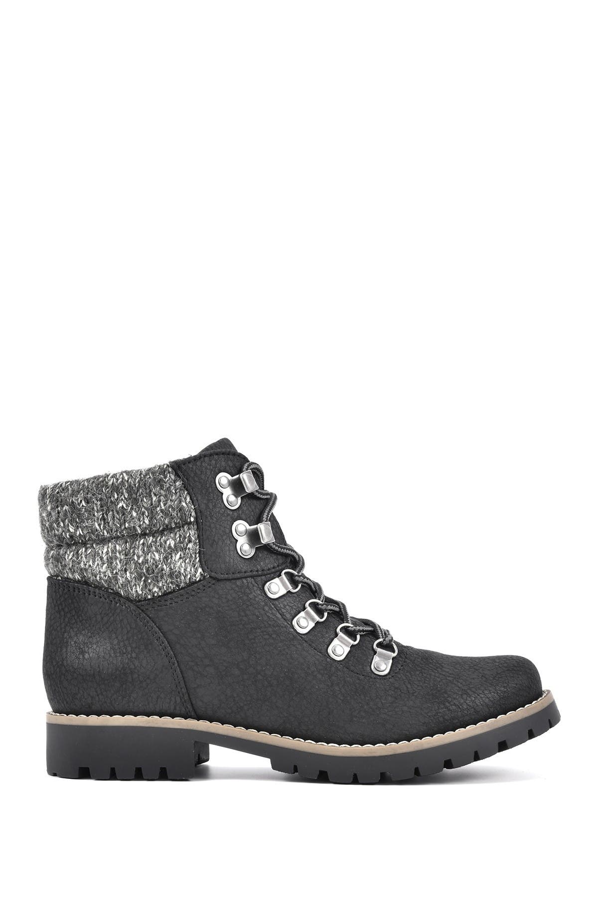 CLIFFS BY WHITE MOUNTAIN Pathfield Lace-Up Boot, Alternate, color, Black/Fabric