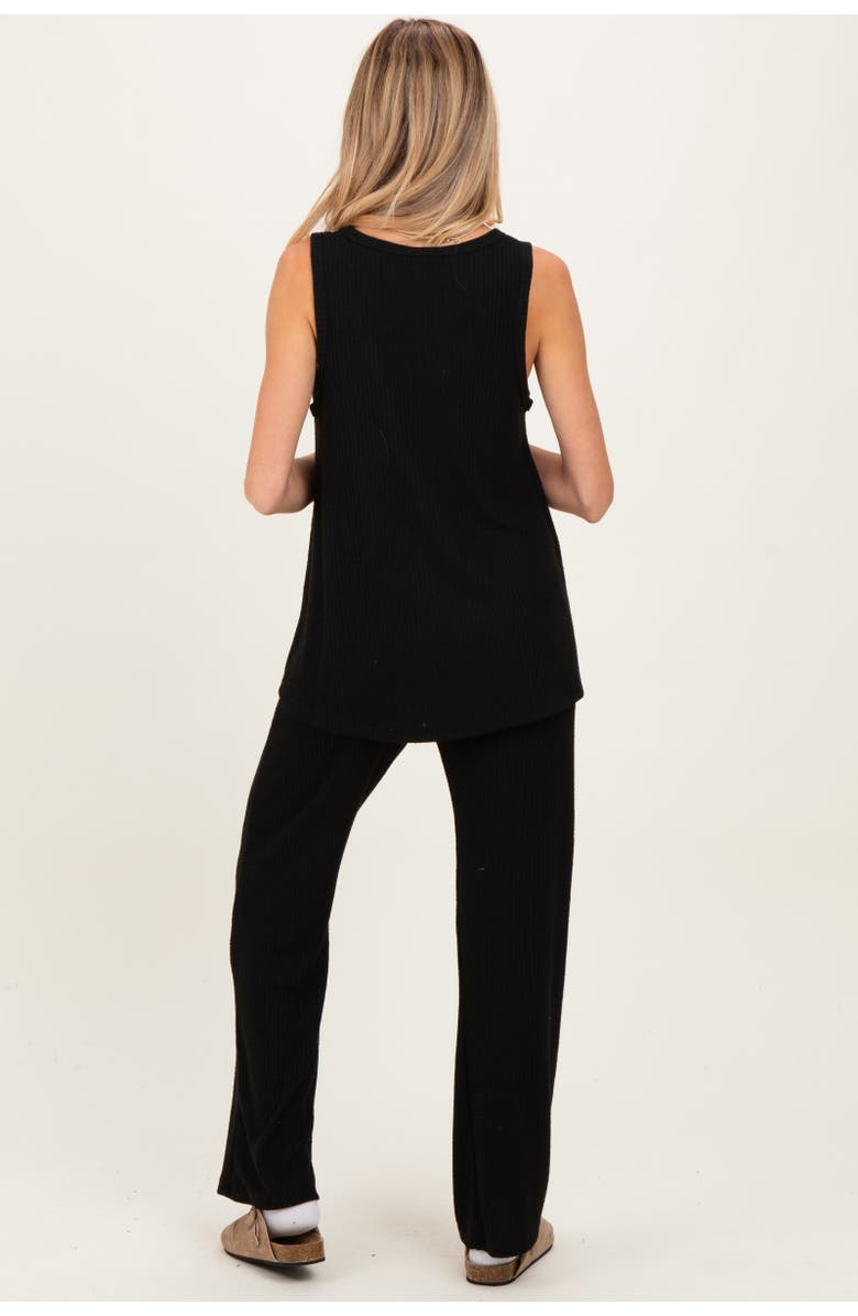 PinkBlush Rib Knit Tank and Pant Set, Alternate, color, Black