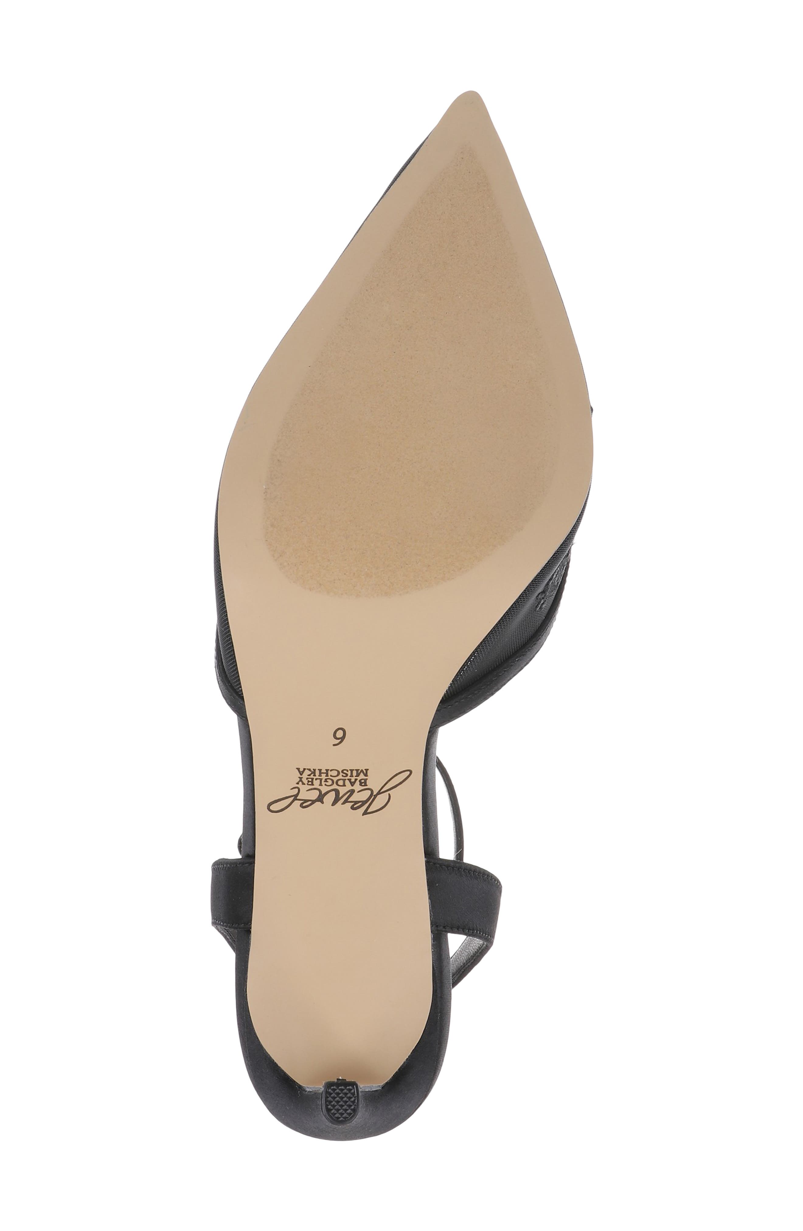 Jewel Badgley Mischka Zaida Ankle Strap Pointed Toe Pump, Alternate, color, Black Satin