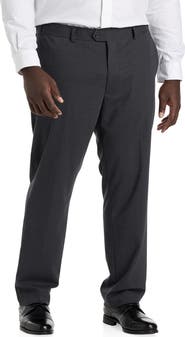 Oak Hill by DXL Big & Tall Perfect Fit Waist-Relaxer Flat-Front Suit Pants