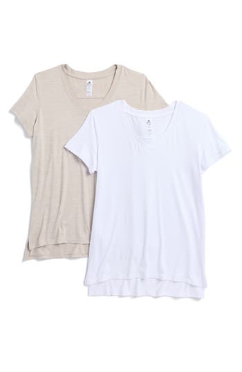 90 Degree By Reflex City View 2-pack High-low T-shirts In White