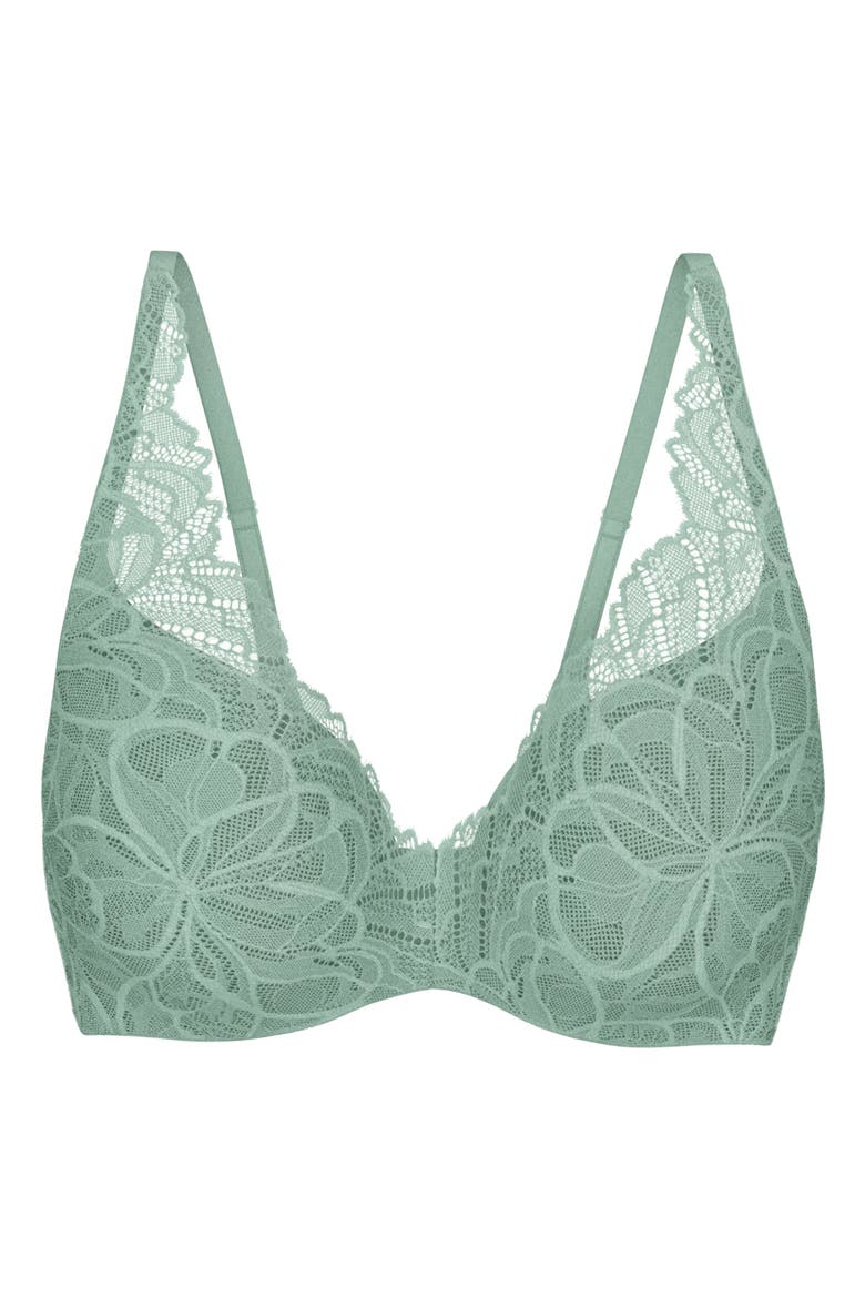Body MakeUp Illusion Lace Demi Bra, Main, color, MISTY TURQUOISE
