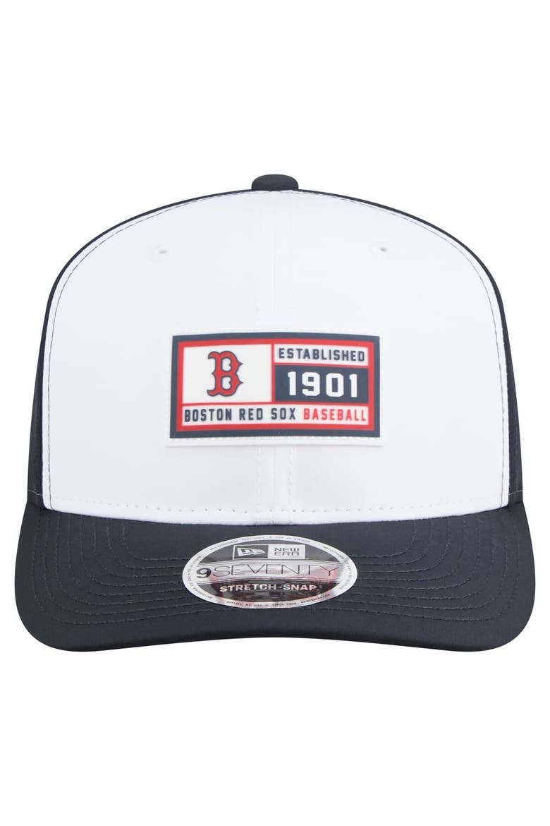 Men's New Era White/Navy Boston Red Sox Established Patch 9SEVENTY Adjustable Hat, Alternate, color, White