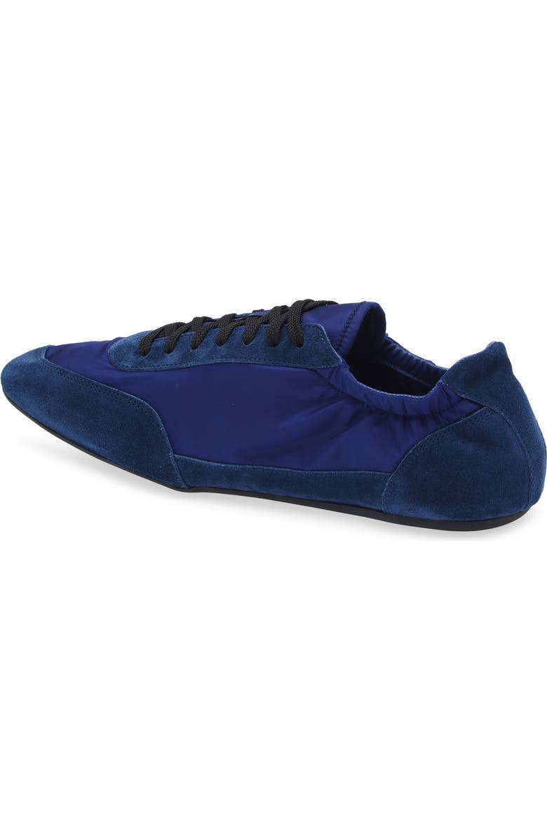 Prada Collapse Mixed Media Low Top Sneaker, Alternate, color, Bluette