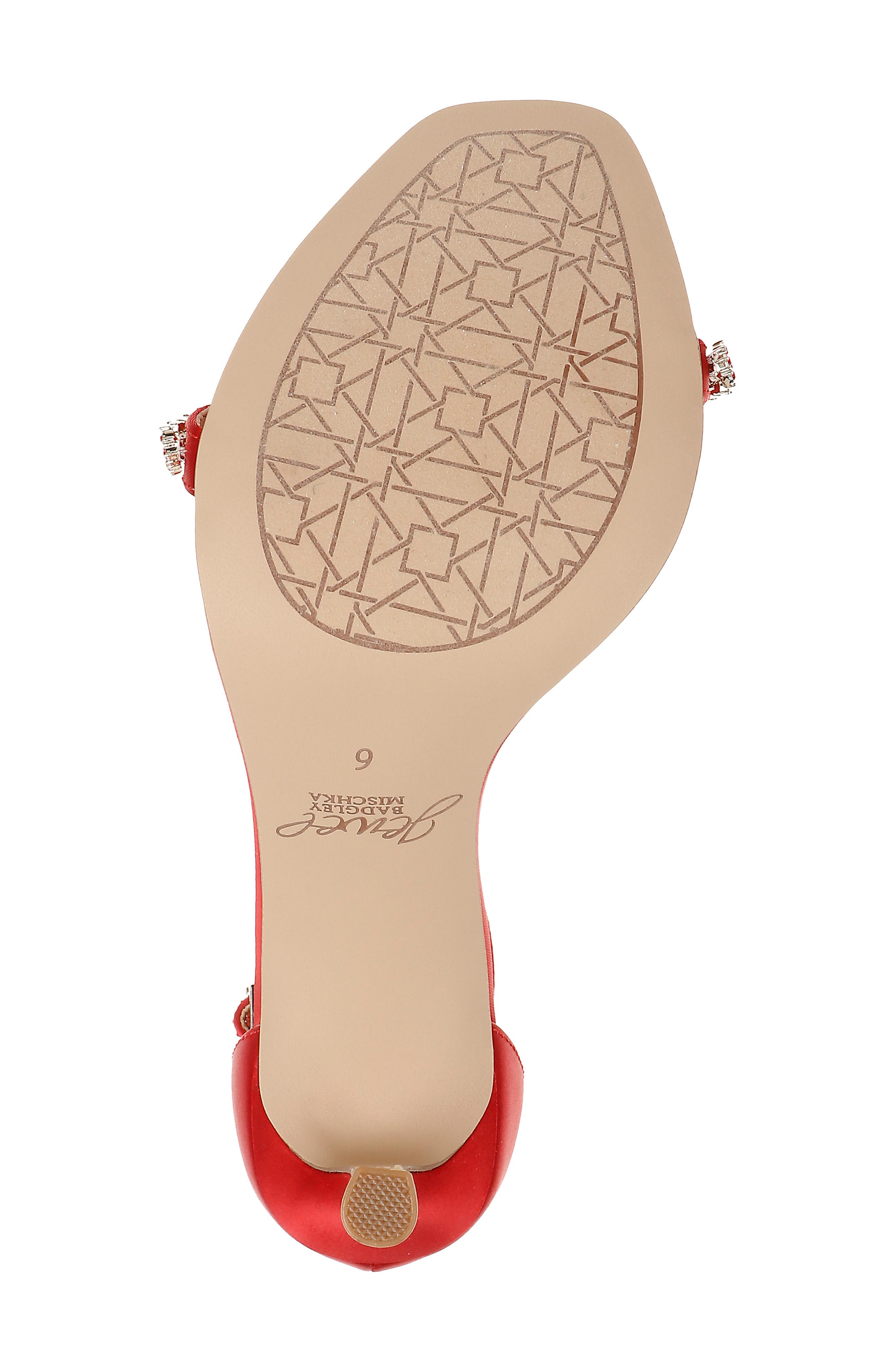 Jewel Badgley Mischka Adriane Jeweled Strap Sandal, Alternate, color, Red
