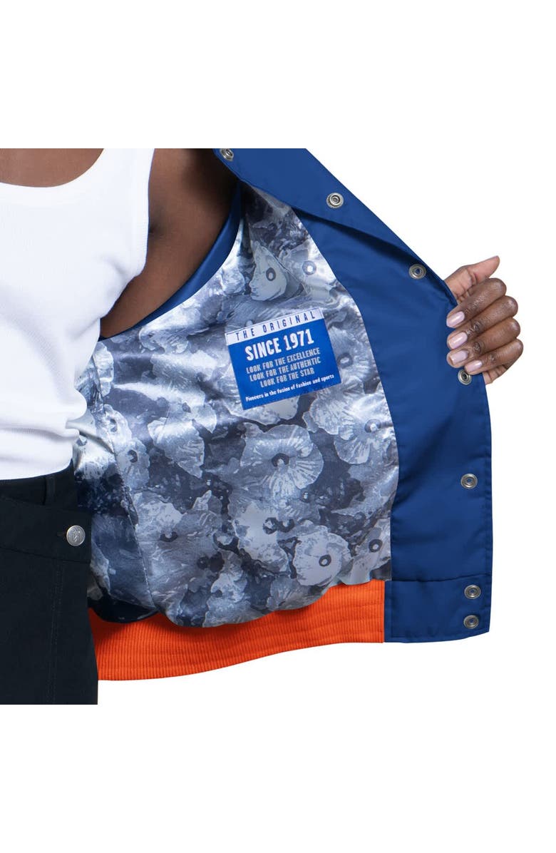 STARTER Women's Starter  Blue/White Denver Broncos Raglan Blitz Full-Snap Varsity Jacket, Alternate, color, Blue