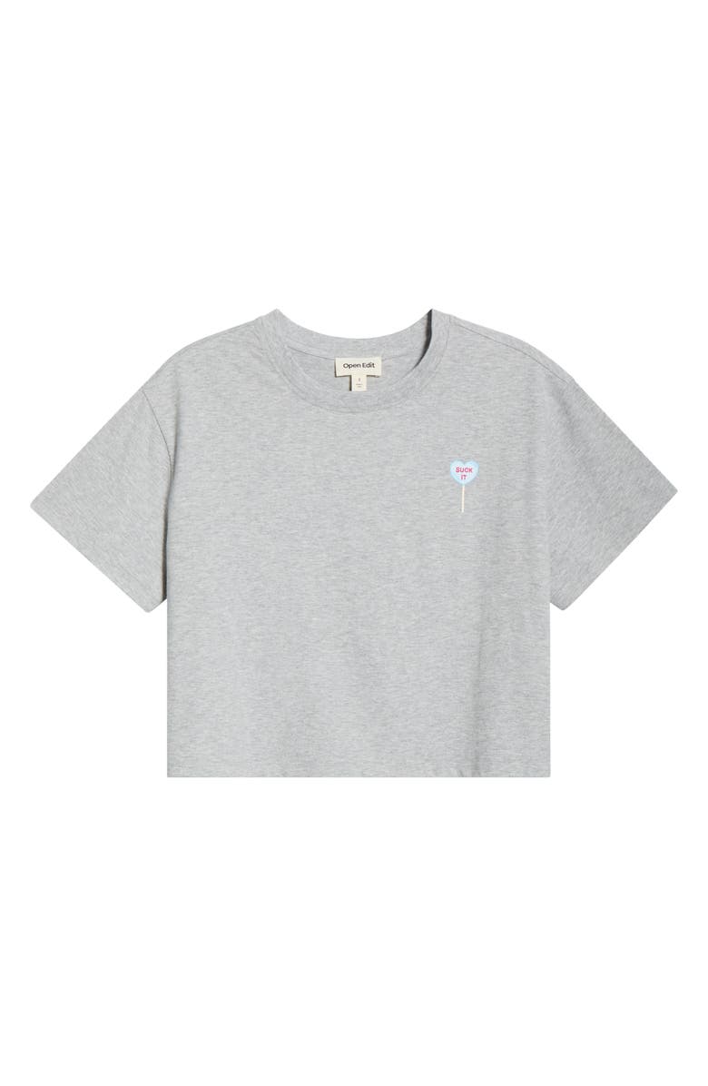 Open Edit Boxy Crop Sleep T-Shirt, Alternate, color, Grey Heather Blue Lollipop