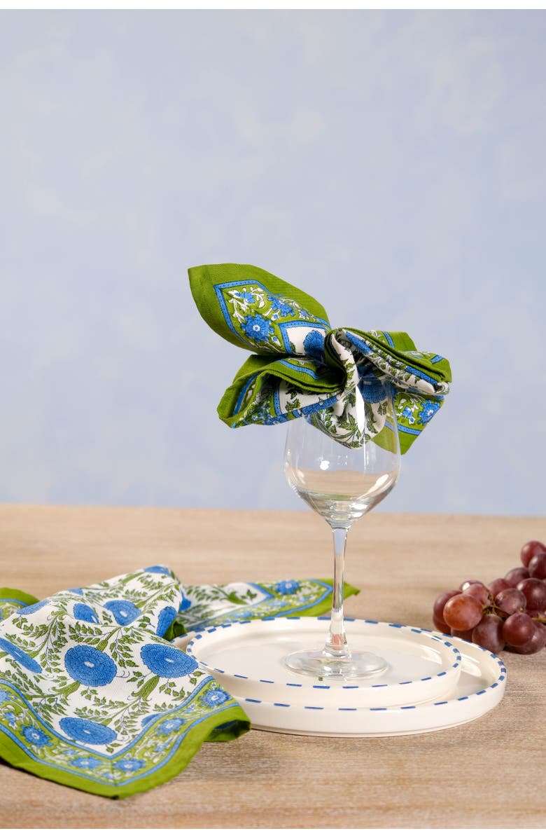 Inner Child Araminta Blockprint Napkins - Set of 4, Alternate, color, Blue