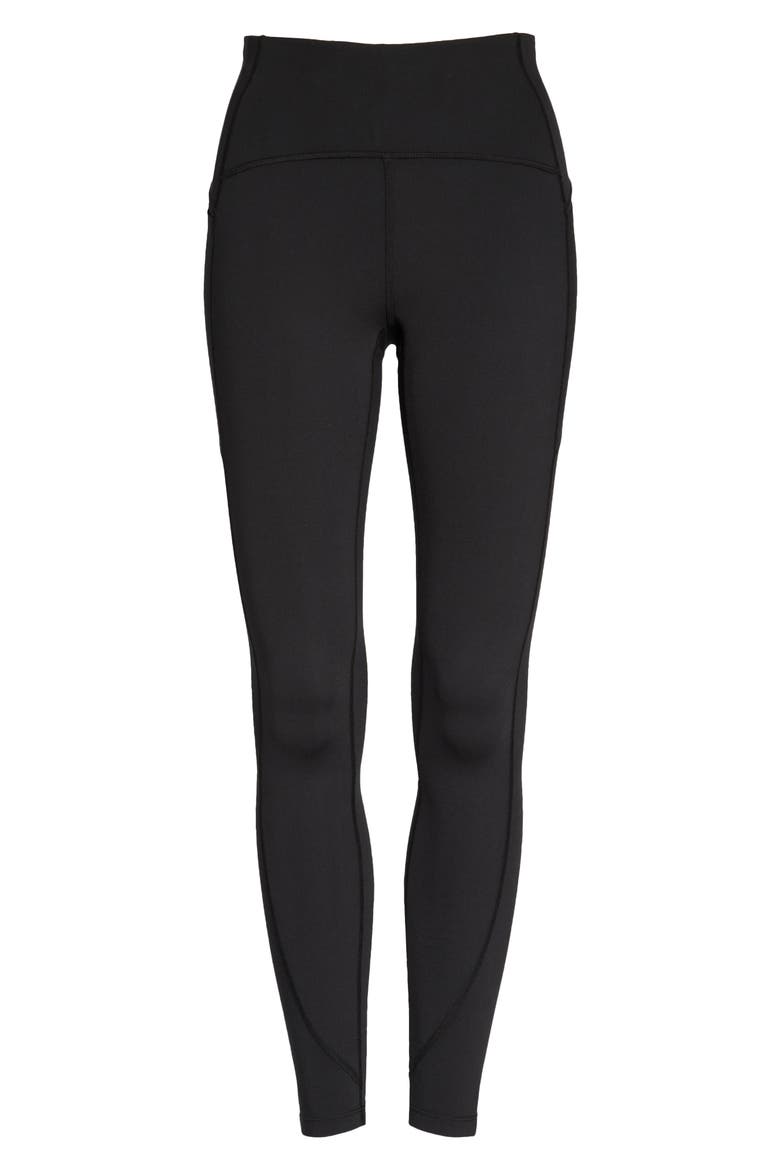 Run High Waist Pocket Performance Ankle Leggings, Alternate, color, BLACK