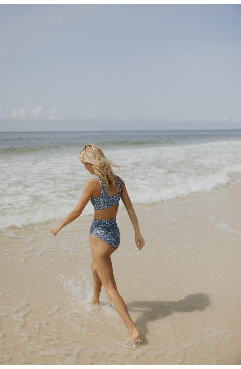 Geode Swimwear Pacific High Waisted Bottoms, Alternate, color, Blue