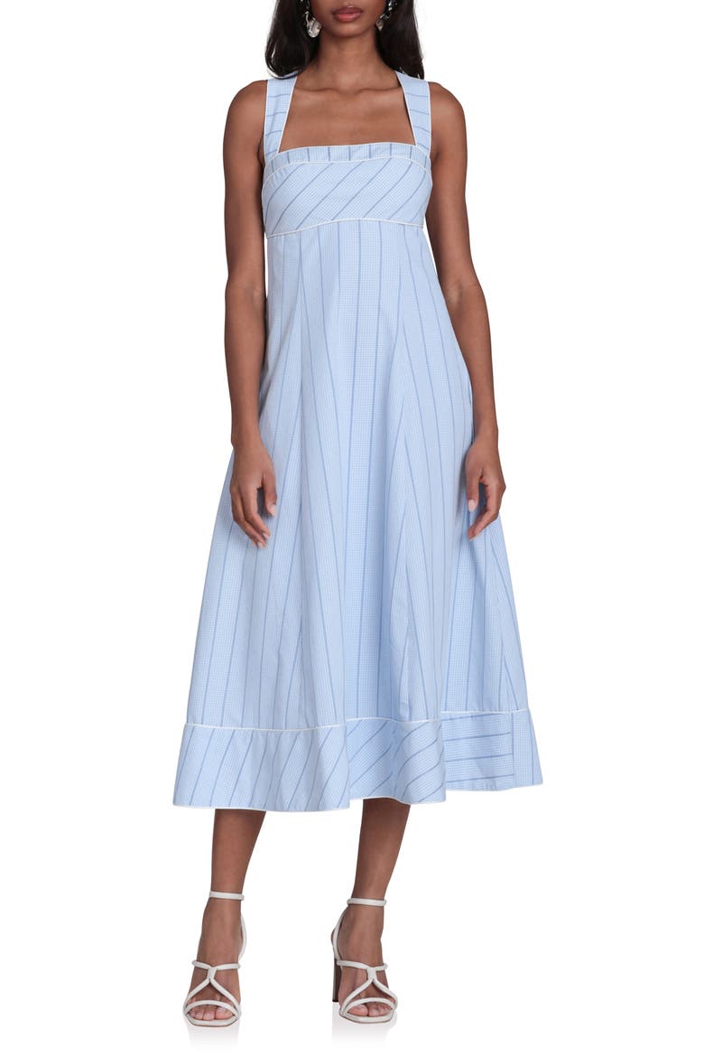 Stripe Sleeveless Midi Dress, Main, color, BLUE STRIPE