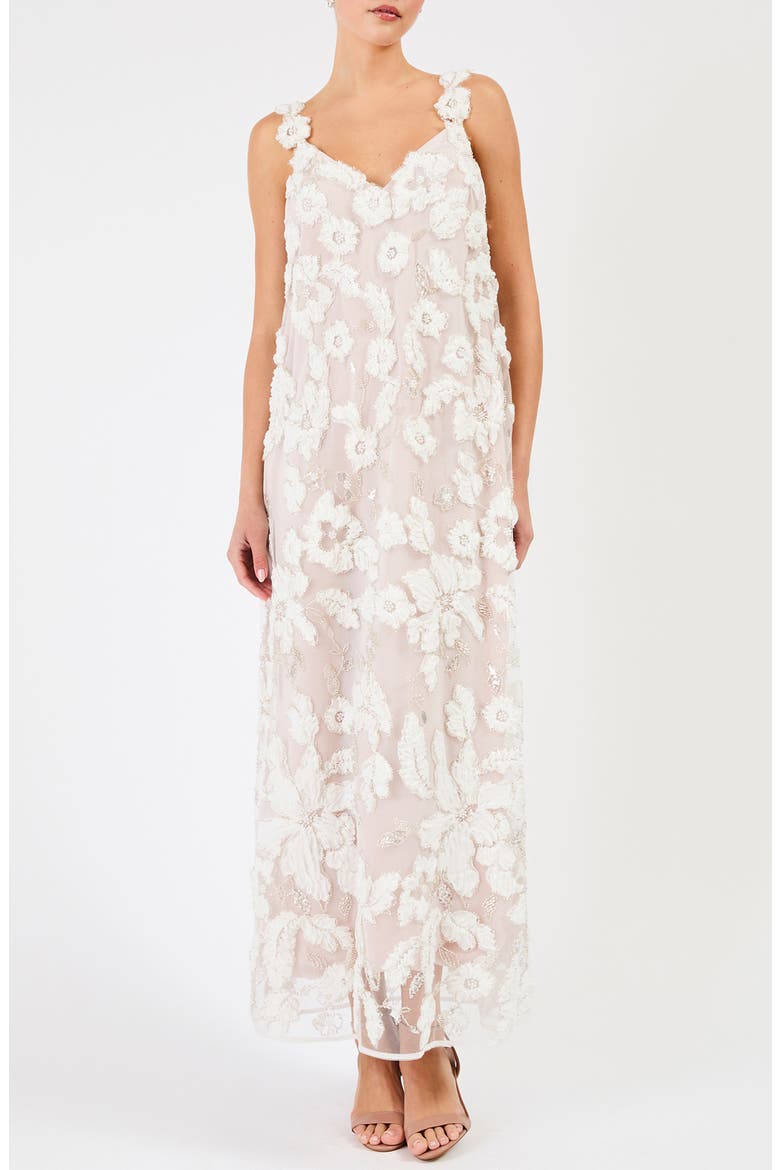 Adina Floral Embroidered Slipdress, Main, color, OFF WHITE