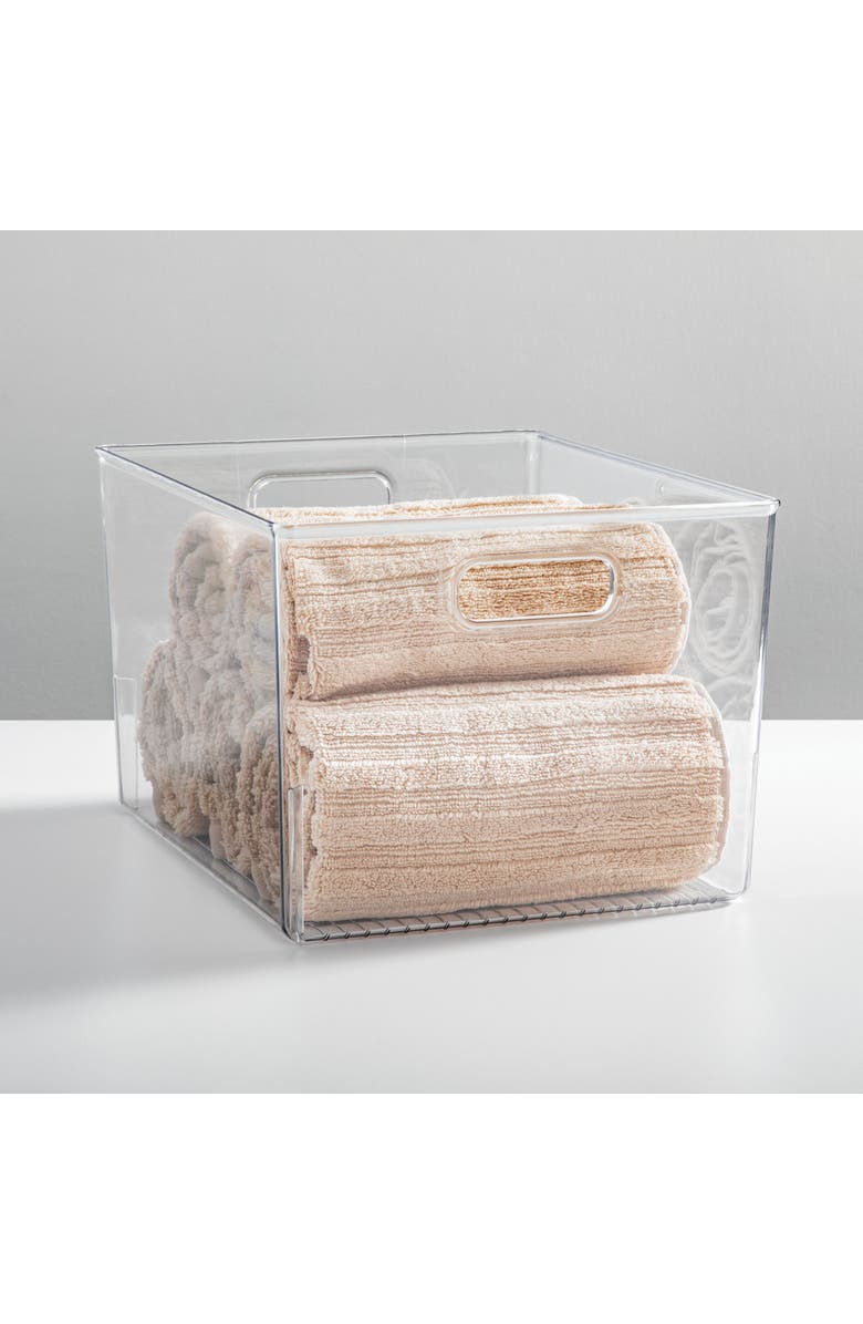 mDesign Storage Bins with Handles - Organize Kitchen, Bathroom, or Home Office - Set of 8 - Clear, Alternate, color, Clear