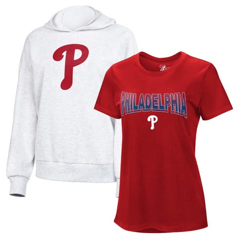 Women's G-III 4Her by Carl Banks  Red/Bright Heather Ceramic Philadelphia Phillies T-Shirt and Hoodie Combo Pack