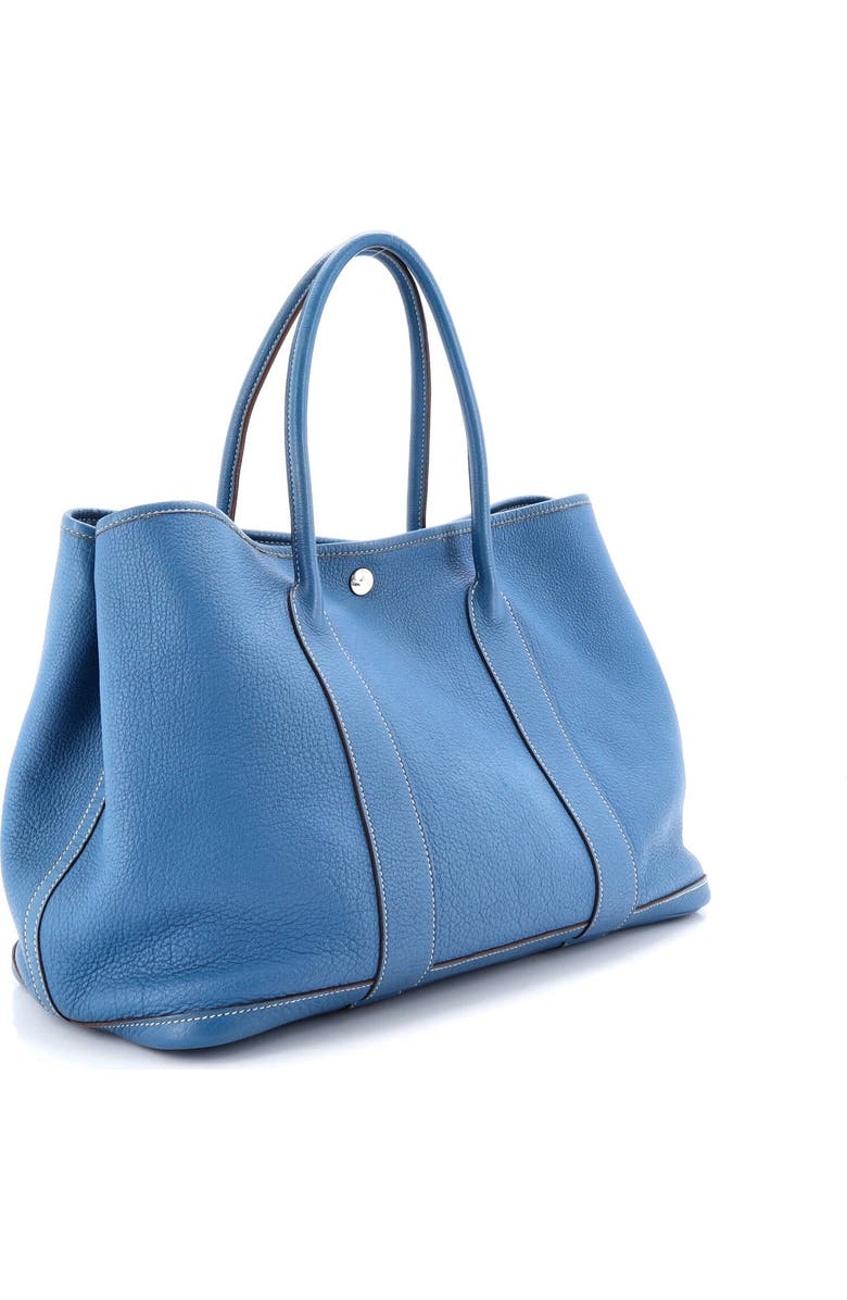 Pre-Owned Hermes Garden Party Tote Leather 36, Alternate, color, Bleu Jean