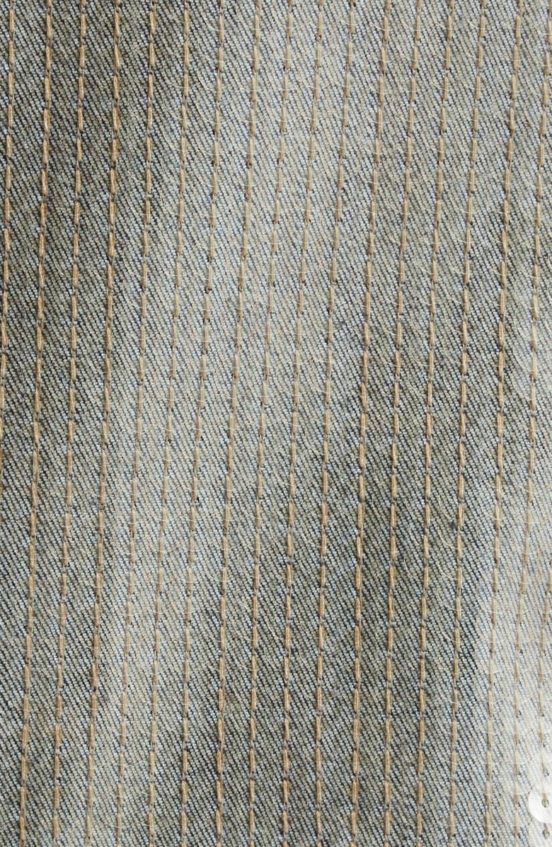 Rick Owens Temple Prong Sequin Stretch Denim Cutout Strapless Gown, Alternate, color, Blue/ Sand