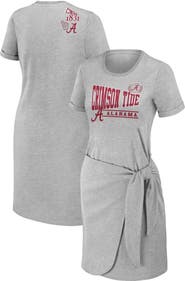 WEAR by Erin Andrews Women's WEAR by Erin Andrews Heather Gray Alabama Crimson Tide Knotted T-Shirt Dress