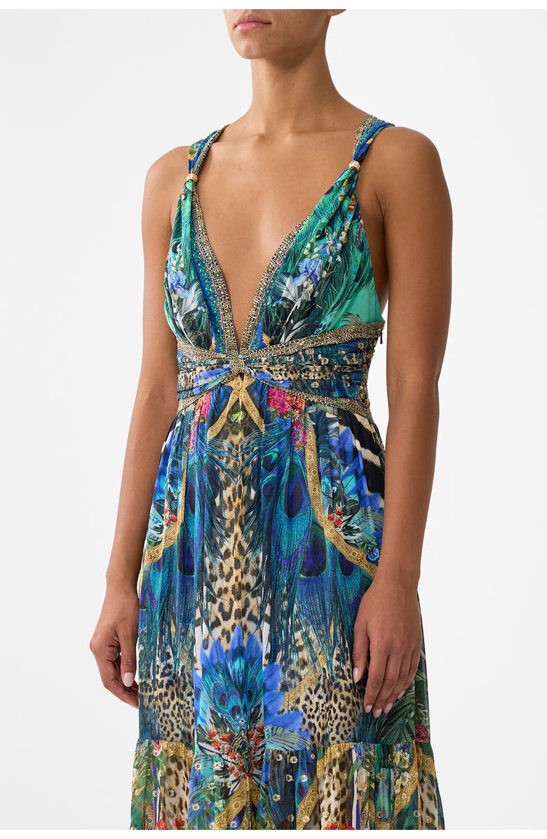 Camilla Bead Strap Gathered Panel Dress, Alternate, color, Animal Alchemy