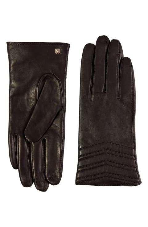 Chevron Quilt Leather Gloves