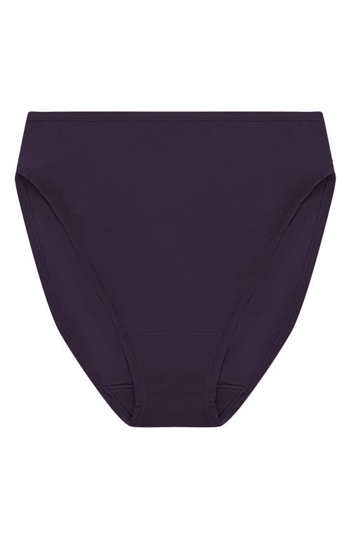 Natori Bliss Bare Cotton High Cut Briefs In Purple
