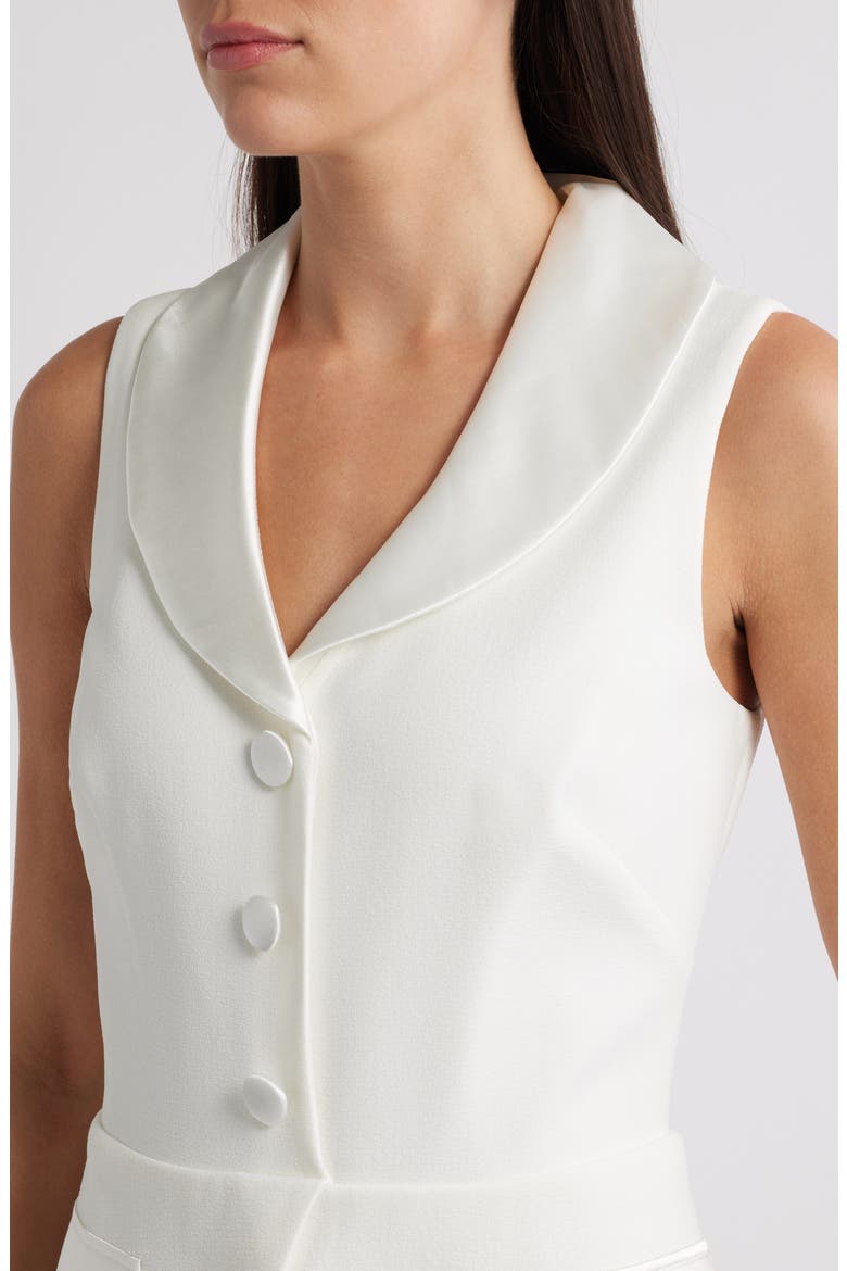 Sleeveless Peplum Waistcoat Jumpsuit, Alternate, color, IVORY