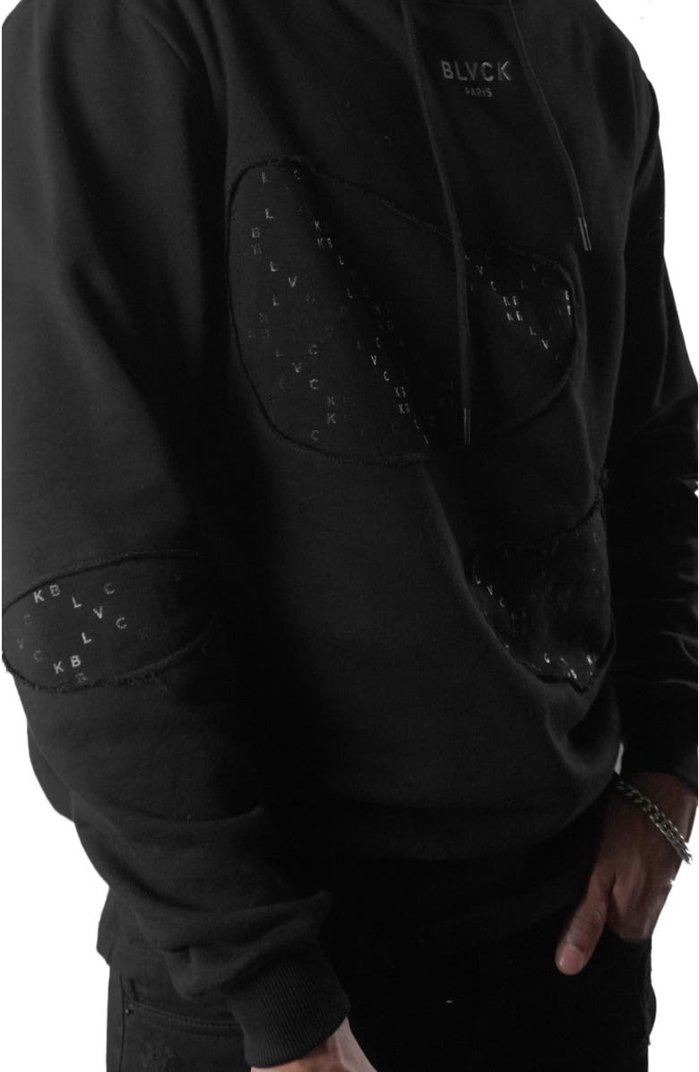 Blvck Monogram Torn Hoodie, Alternate, color, 