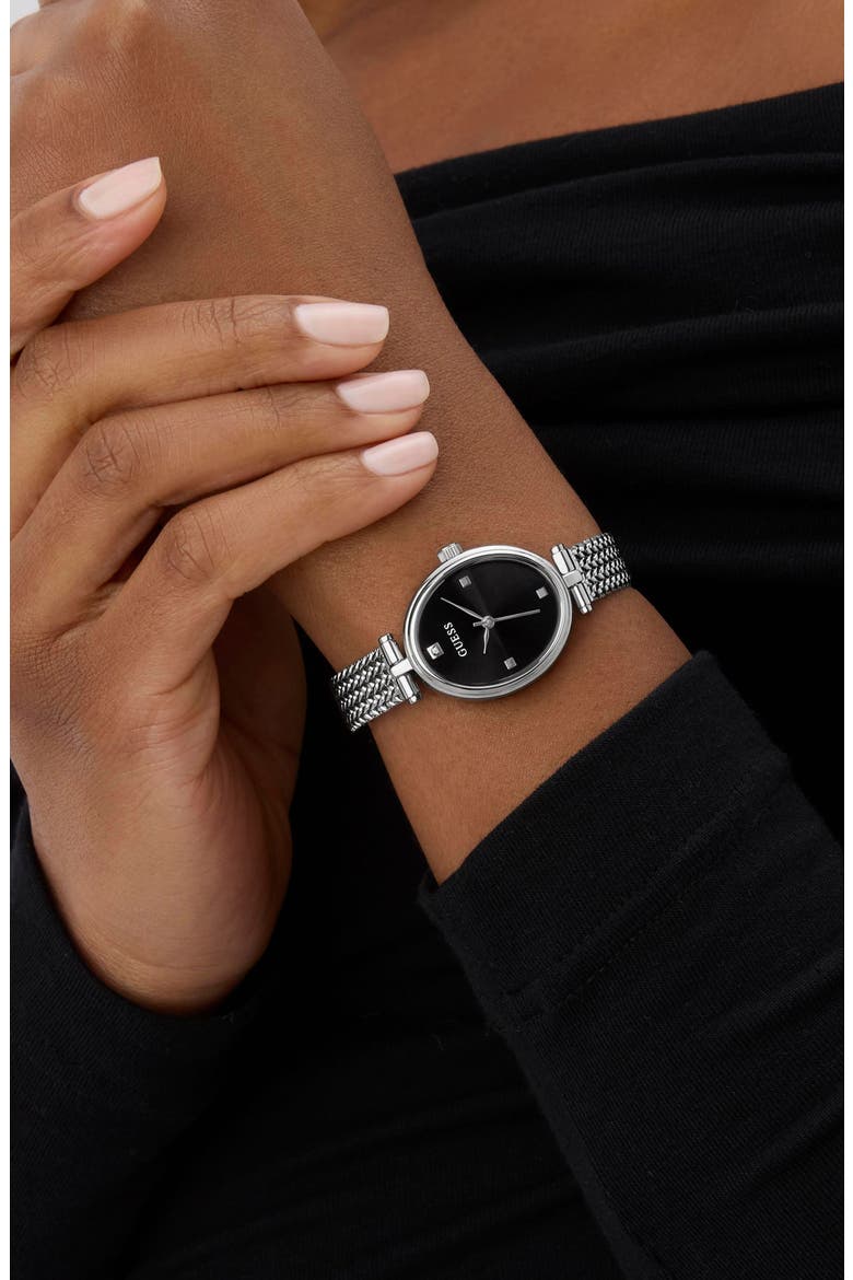 Ruby Oval Mesh Strap Watch, 24mm, Alternate, color, SILVER TONE