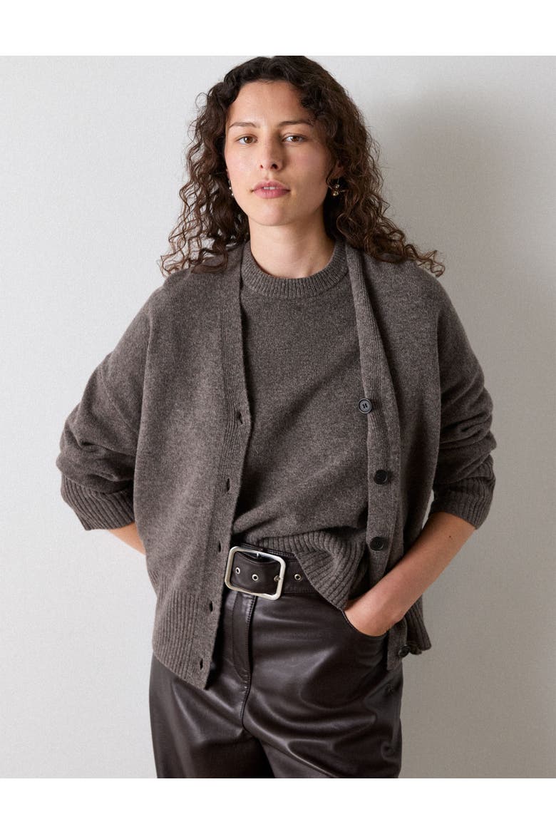 Wool V-Neck Cardigan, Alternate, color, Neutral