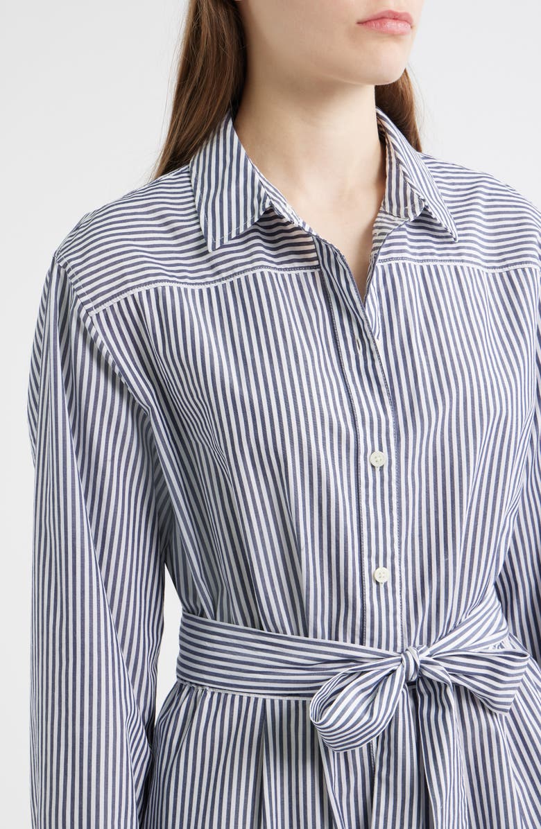 Alex Mill Naomi Stripe Long Sleeve Cotton Shirtdress, Alternate, color, Navy/White