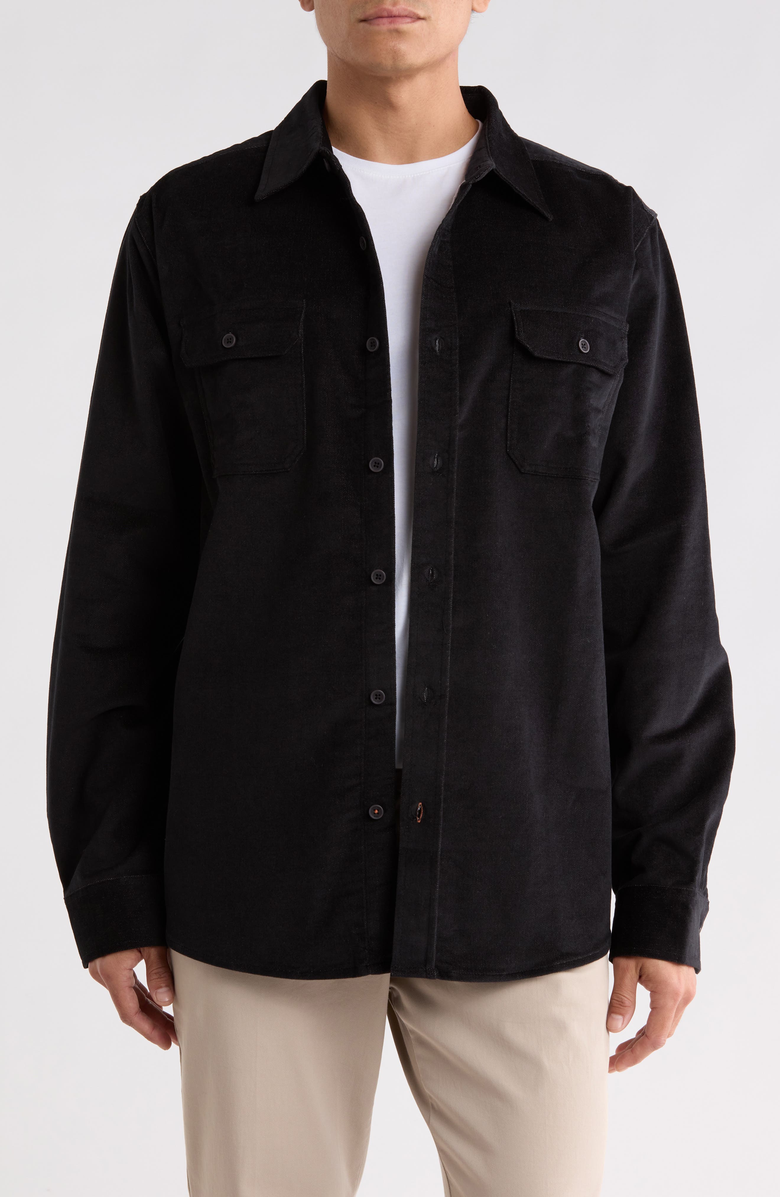 Long Sleeve Stretch Corduroy Shirt