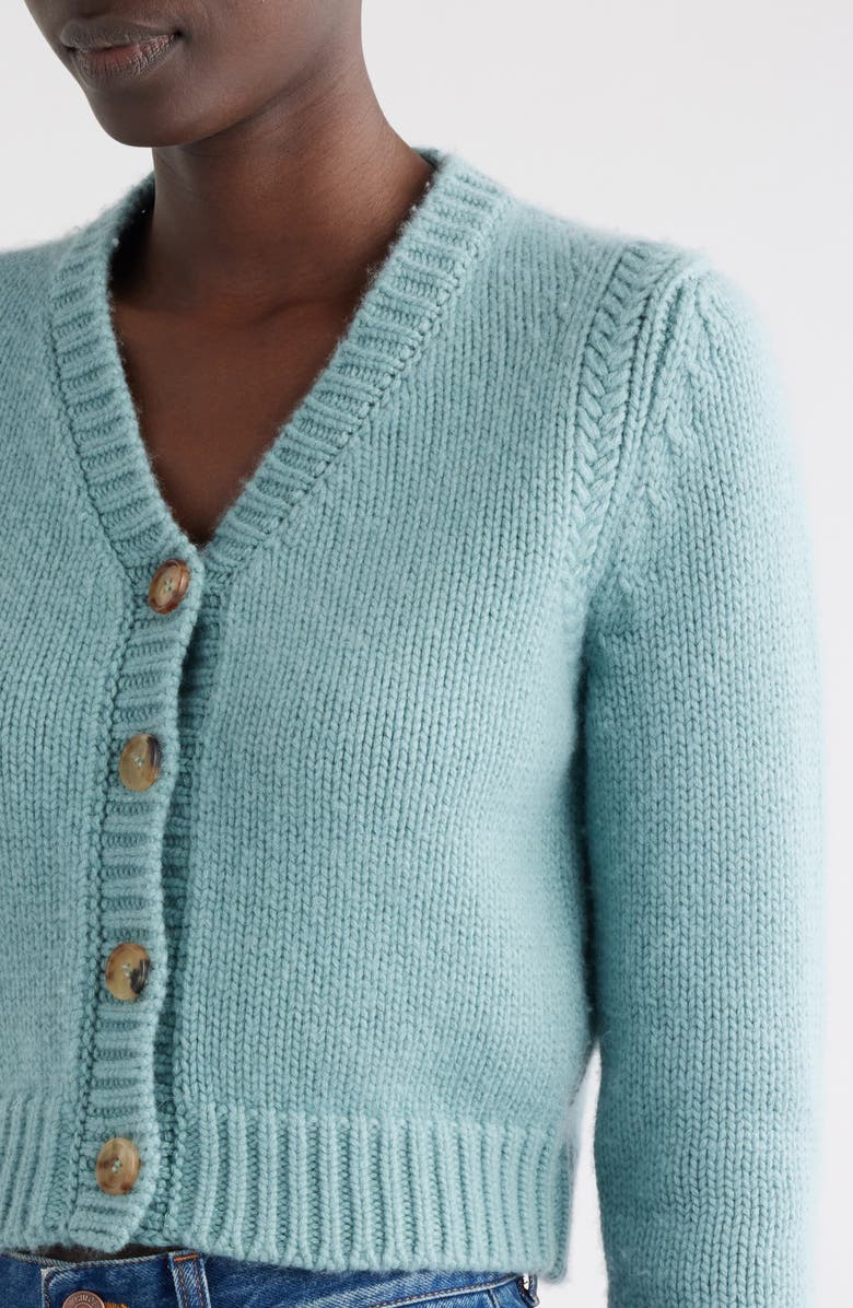 Chloé Crop Cashmere & Cotton Cardigan, Alternate, color, 