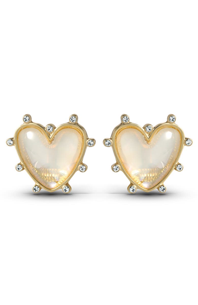 Jessica Simpson Gold-Tone Heart Stud Earrings, Alternate, color, 