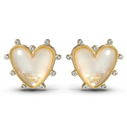 Jessica Simpson Gold-tone Heart Stud Earrings In Gold