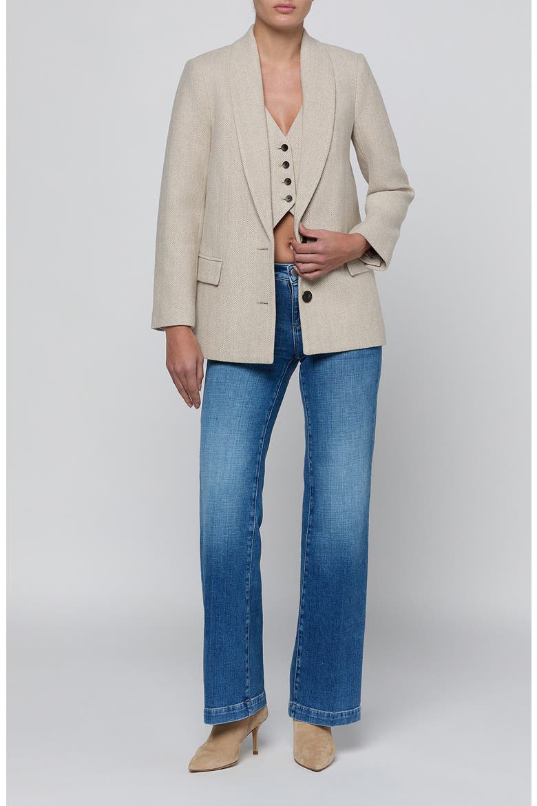Amelie Tweed Blazer, Alternate, color, CAPPUCCINO/ IVORY TWEED