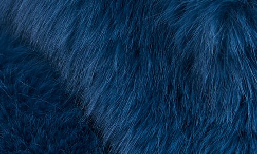 Azalea Wang Regina Faux Fur Jacket In Blue