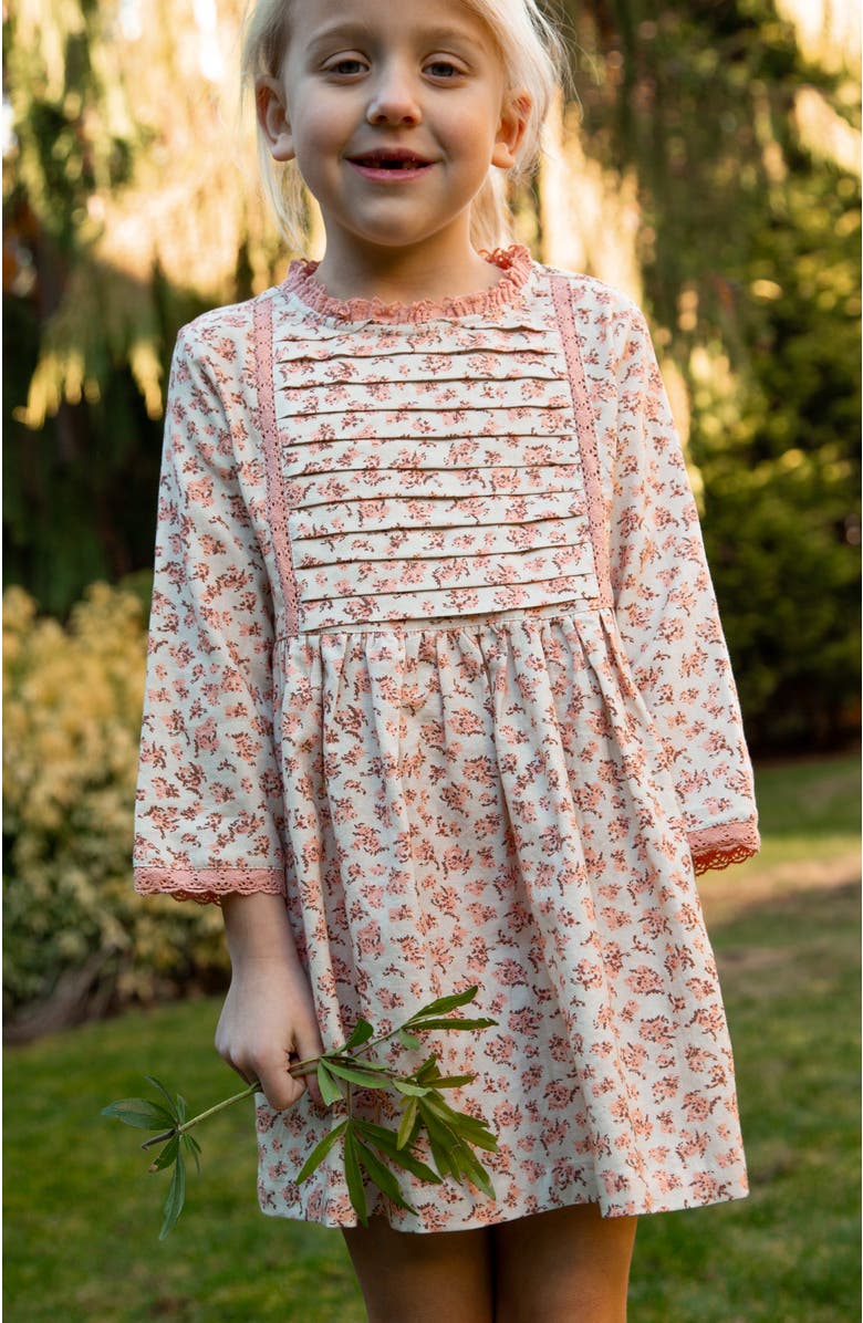 Beet World Toddler Lulu Dress with Lace Trim, Alternate, color, Pink Heather