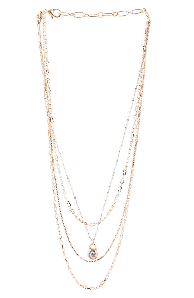 SAACHI Crystal Layered Chain Necklace, Alternate, color,