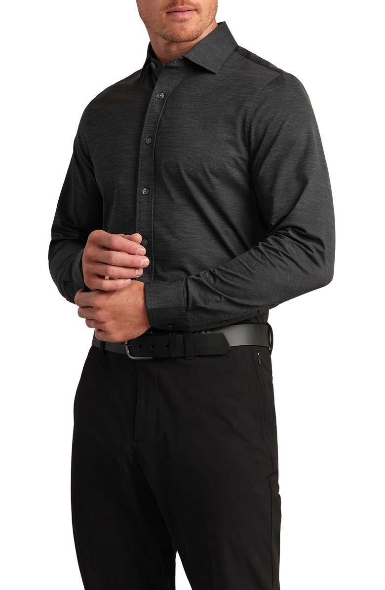 Rhone Commuter Slim Fit Performance Button-Up Shirt, Alternate, color, Iron Oxford