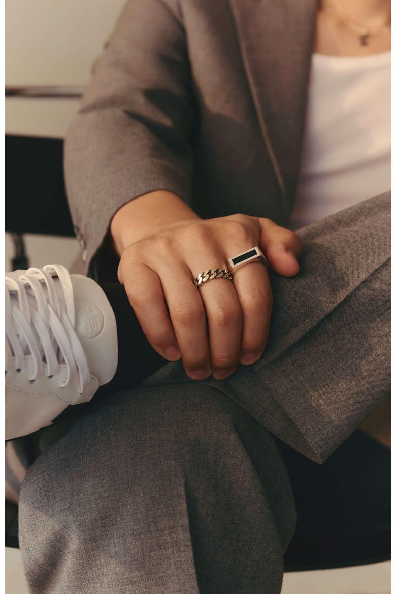 Cuban Chain Ring, Alternate, color, Silver