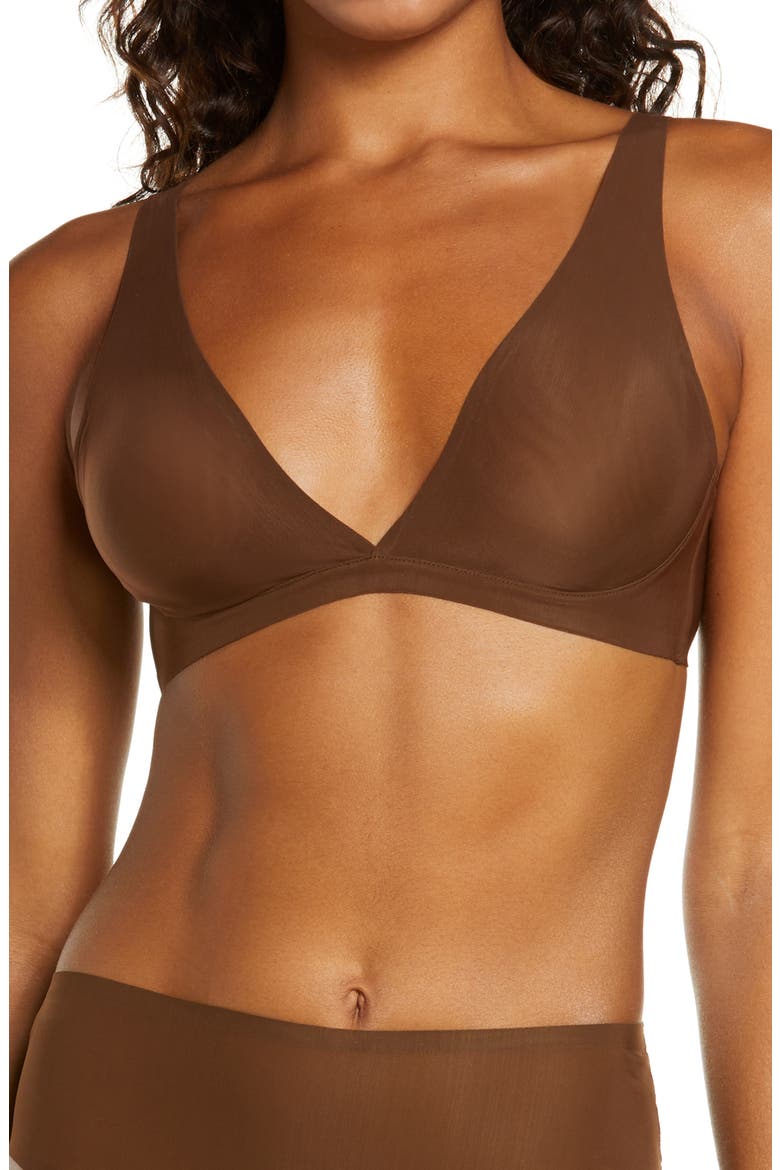 Naked Everyday Plunge Bralette, Main, color, SMOKEY QUARTZ
