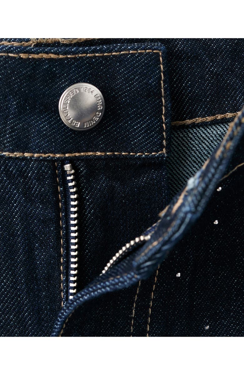 MANGO Rhinestone Embellished Straight Leg Jeans, Alternate, color, 