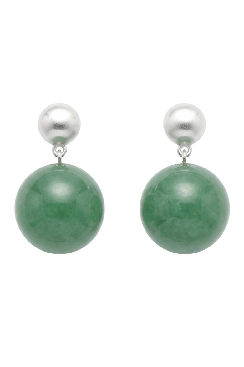 Duo Silver and Jade-Green Aventurine Earrings, Main, color, Green