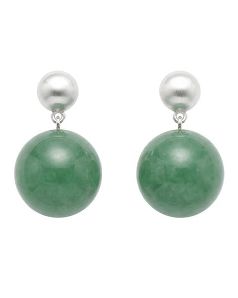 Duo Silver and Jade-Green Aventurine Earrings