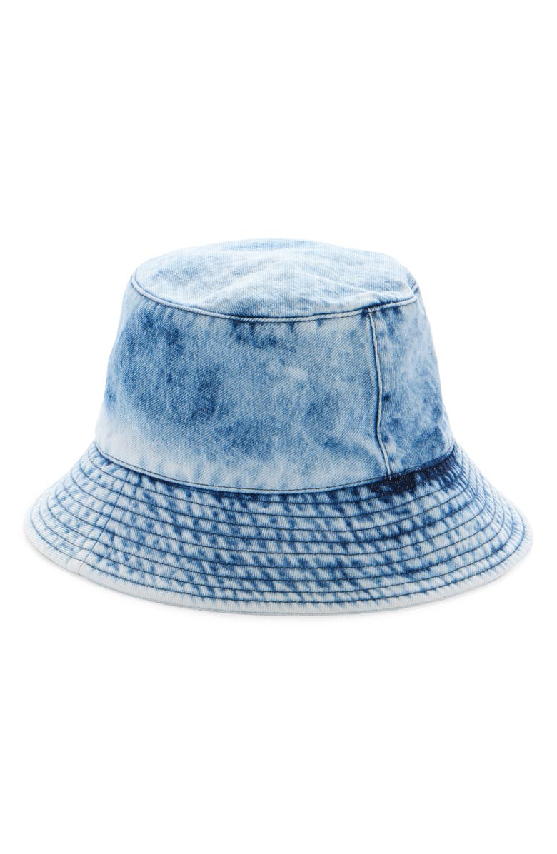 Isabel Marant Giorgia Embroidered Acid Wash Denim Bucket Hat, Alternate, color,