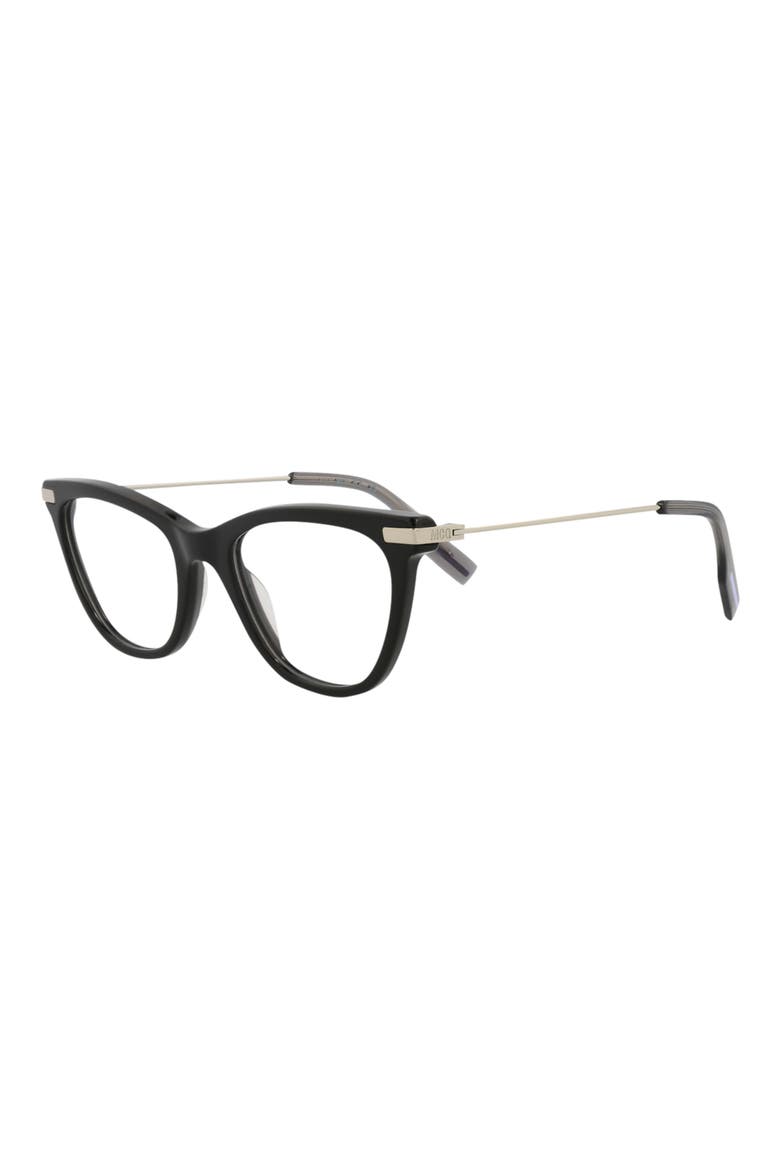 47mm Cat Eye Optical Glasses, Alternate, color, BLACK SILVER TRANSPARENT