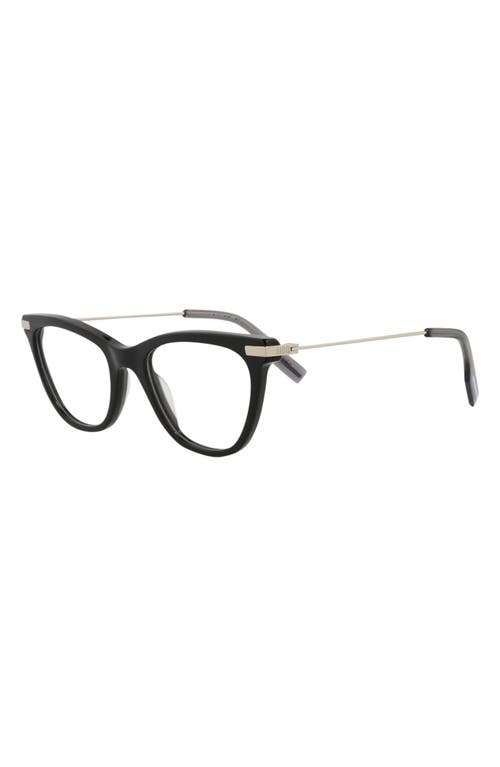 Alexander Mcqueen Mcqueen 47mm Cat Eye Optical Glasses In Black Silver Transparent