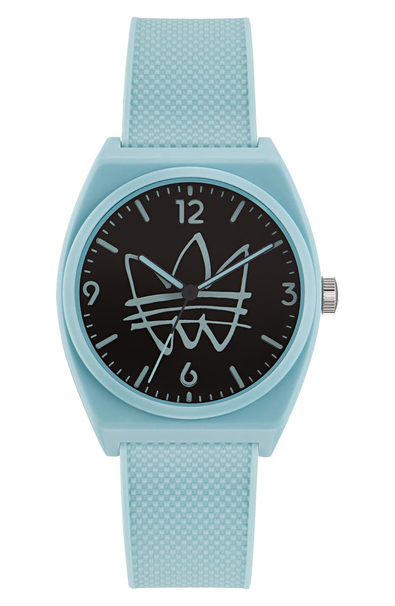 adidas Project Two Resin Rubber Strap Watch, 38mm, Main, color, 