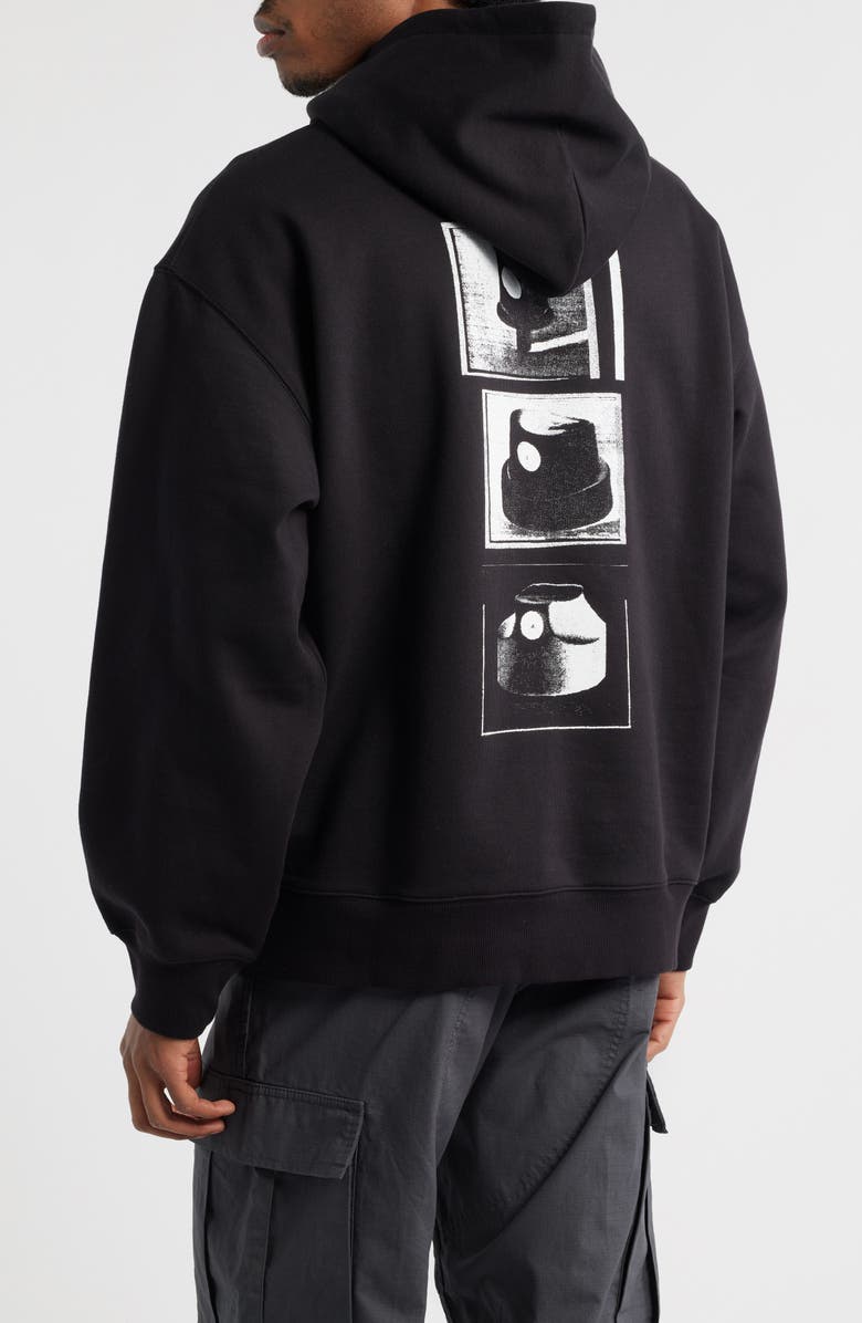 Carhartt Work In Progress Logo Hooded Sweatshirt, Alternate, color, Black