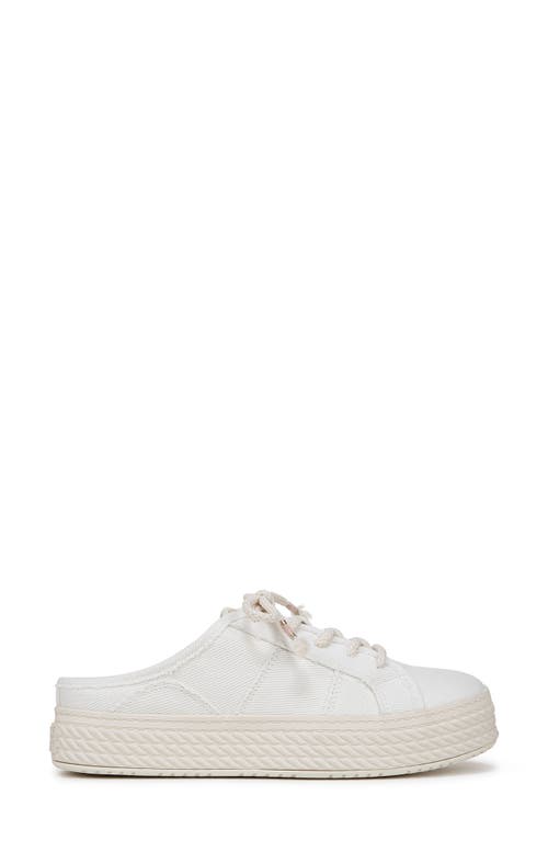 Blowfish Malibu Women's Super Slide Mule Platform Sneakers In White Twill Fabric