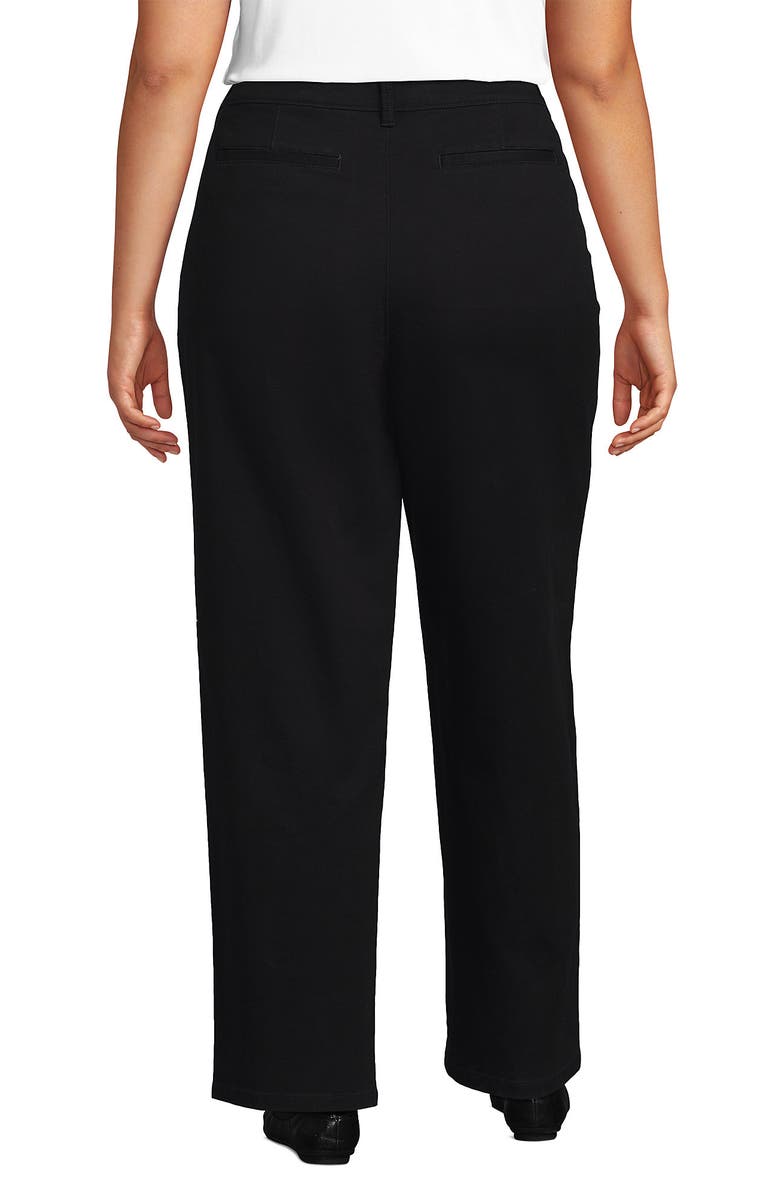 Lands' End Chino High Rise Rail Straight Leg Pants, Alternate, color, Black